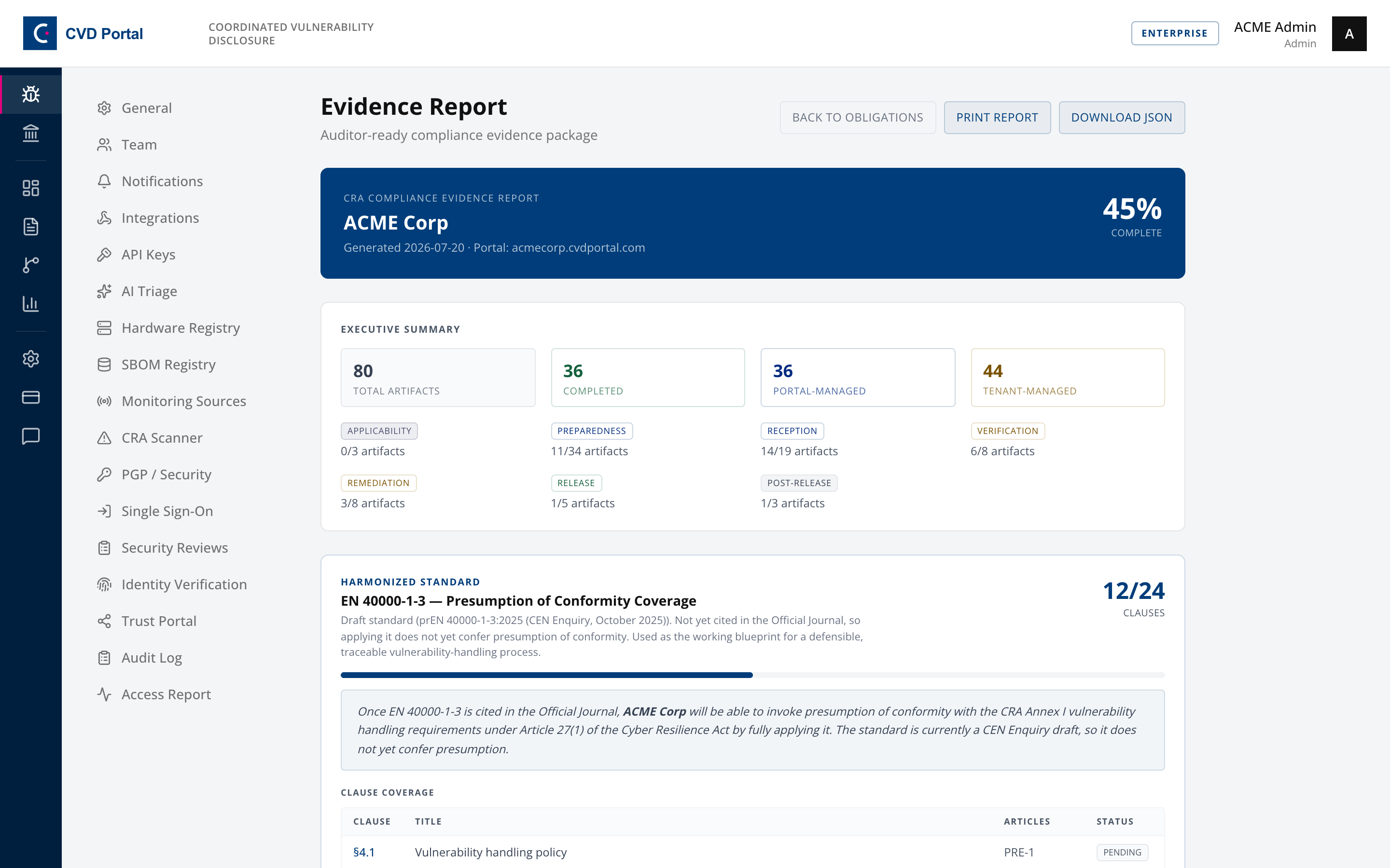 Evidence report