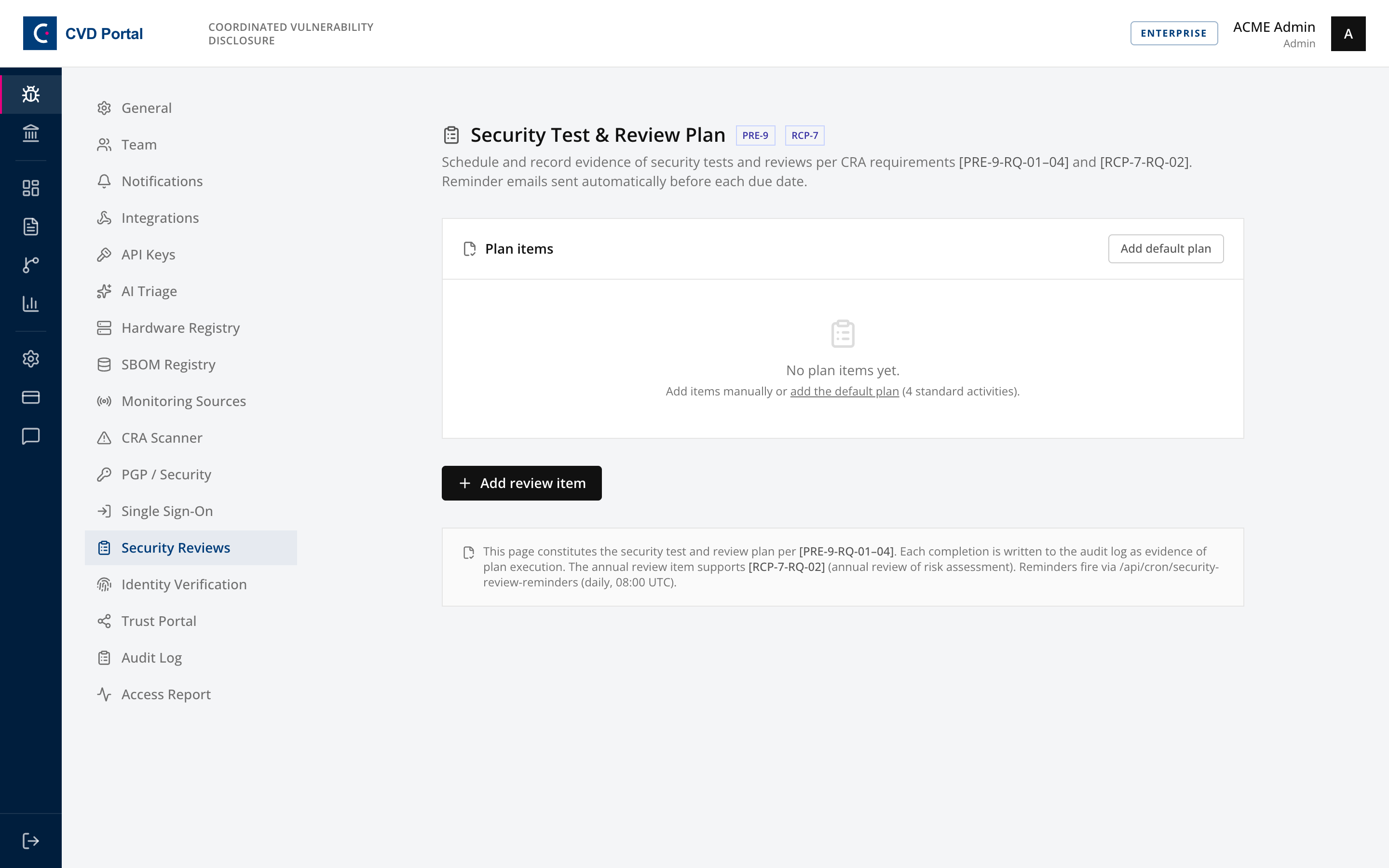 Security reviews