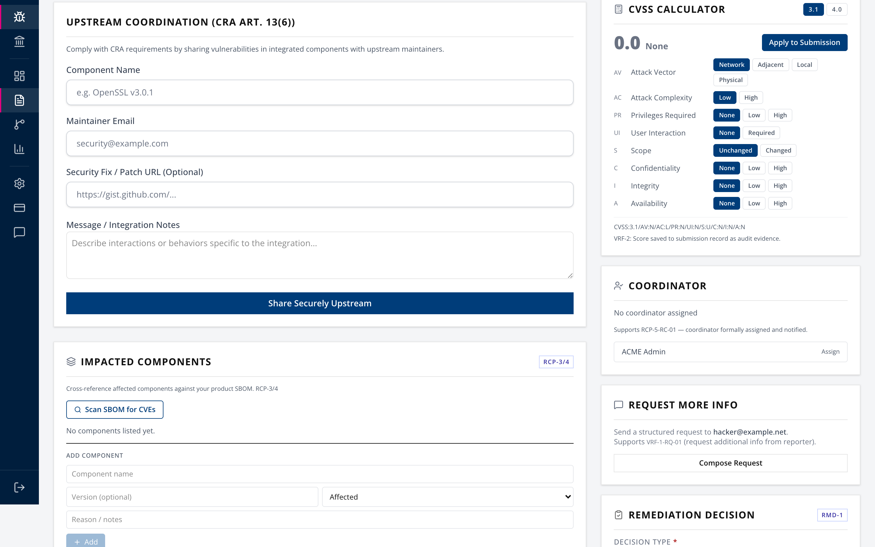 Upstream coordination