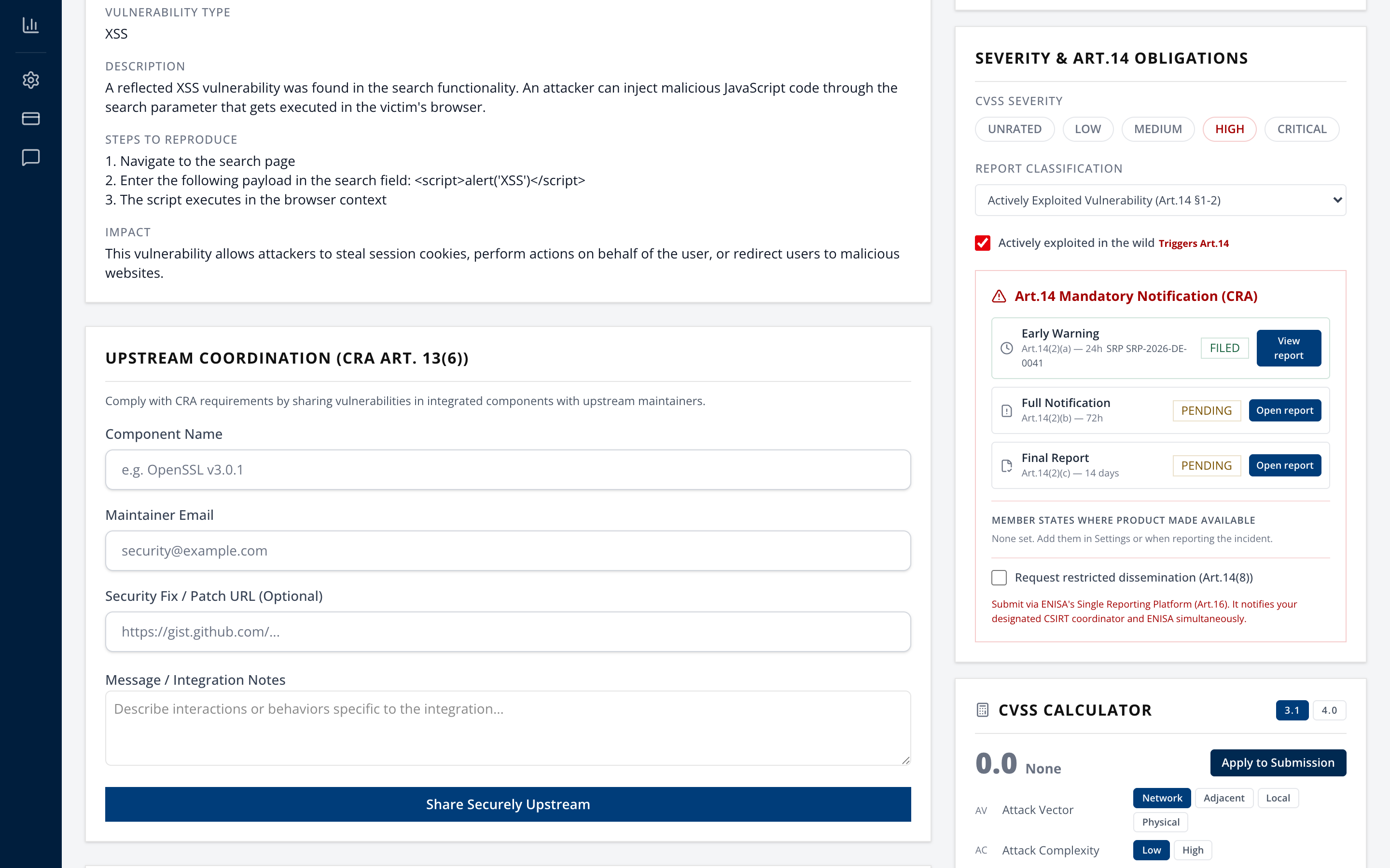 Restricted dissemination